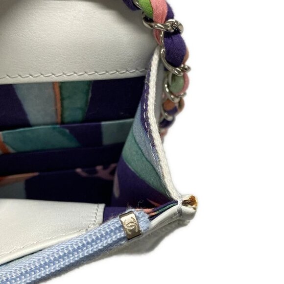 Auth CHANEL Matelasse AP0250 Light Blue White Multi Denim Other Style Wallet - Picture 14 of 14